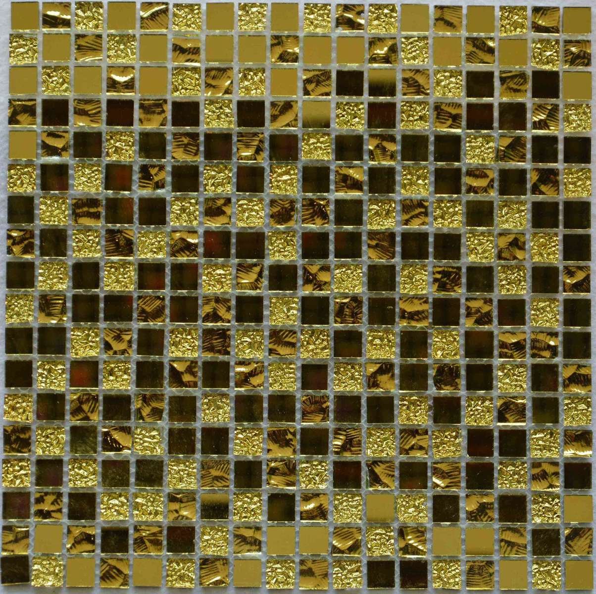 Мозаика Bonaparte Мозаика стеклянная Mirror Gold, чип 15х15 мм, 30x30 см