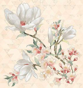 Керамическая плитка Керлайф Primavera Magnolia Crema панно 75,3x70,9