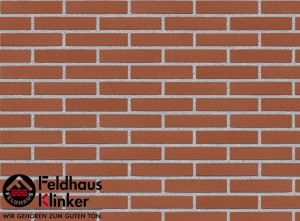 Клинкерная плитка фасадная (R400DF9) 400 carmesi liso Feldhaus Klinker 240x52x9 мм