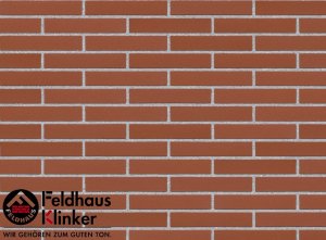 Клинкерная плитка фасадная (R400LDF14) 400 carmesi liso Feldhaus Klinker 290x52x14 мм