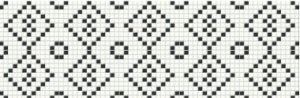 Декор Mei Pret a Porte Black&white mosaic, O-PRP-WIU441-16, 25x75 см