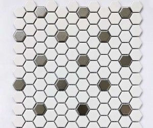Мозаика Bonaparte Керамическая мозаика Babylon Silver matt, 26x30 см