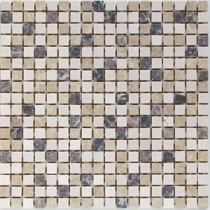 Мозаика Bonaparte Мозаика из натурального камня Turin-15 slim (Matt) 3, чип 15х15 мм, 30,5x30,5 см