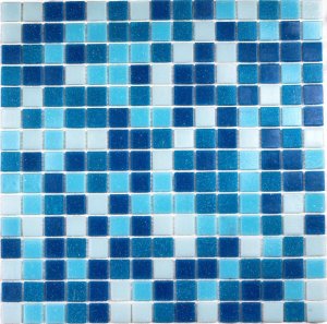 Мозаика Bonaparte Мозаика стеклянная Aqua 100 бумага, чип 20x20 мм, 32,7x32,7 см