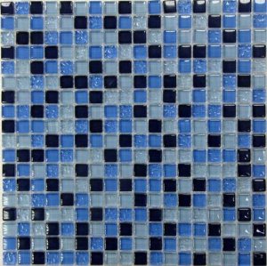 Мозаика Bonaparte Мозаика стеклянная Blue Drops, чип 15x15 мм, 30x30 см