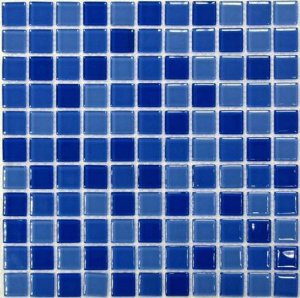 Мозаика Bonaparte Мозаика стеклянная Blue wave-1, чип 25x25 мм, 30x30 см