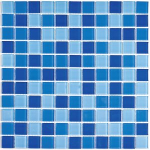 Мозаика Bonaparte Мозаика стеклянная Blue wave-2, чип 25x25 мм, 30x30 см