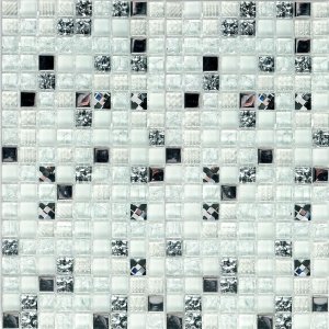 Мозаика Bonaparte Мозаика стеклянная Crystal White, чип 15x15 мм, 30x30 см