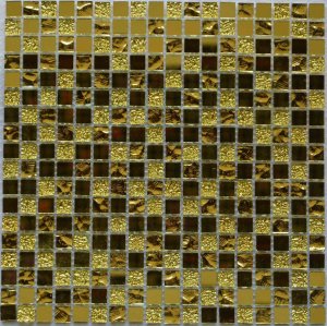 Мозаика Bonaparte Мозаика стеклянная Mirror Gold, чип 15х15 мм, 30x30 см