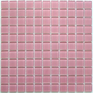 Мозаика Bonaparte Мозаика стеклянная Pink glass, чип 25x25 мм, 30x30 см