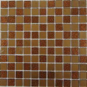 Мозаика Bonaparte Мозаика стеклянная Shine Brown, чип 25x25 мм, 30x30 см