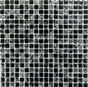 Мозаика Bonaparte Мозаика стеклянная Strike Black, чип 15x15 мм, 30x30 см