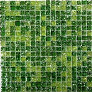 Мозаика Bonaparte Мозаика стеклянная Strike Green, чип 15x15 мм, 30x30 см