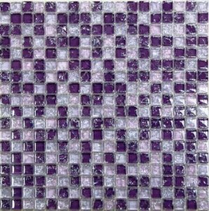 Мозаика Bonaparte Мозаика стеклянная Strike Lila, чип 15x15 мм, 30x30 см