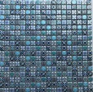 Мозаика Bonaparte Мозаика стеклянная Xindi Blue, чип 15x15 мм, 30x30 см