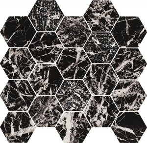 Мозаика HEXAGON GLAM BLACK (02614) 34x36